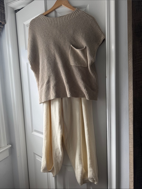 Free People Pants - Free People Beige Knit Top with Cream Romper